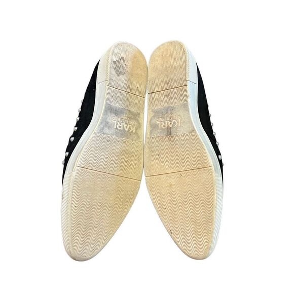 Karl Lagerfeld Amory Pearl Black Suede Slip On Sneakers Size 7.5 - Picture 5 of 5